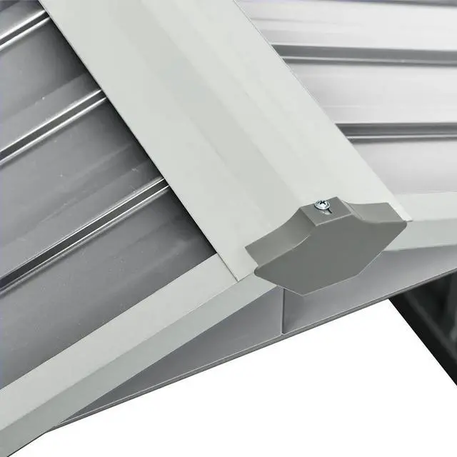 Alt view image 7 of 7 - vidaXL Garden Robot Lawnmower Shed 36.2"x38.2"x24.8" Galvanized Steel Gray