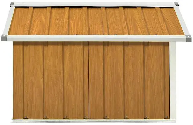 Alt view image 5 of 7 - vidaXL Garden Robot Lawnmower Shed 36.2"x38.2"x24.8" Galvanized Steel Brown