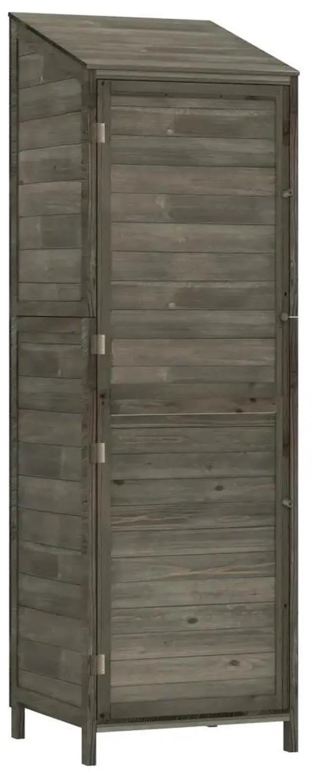 Alt view image 7 of 12 - vidaXL Garden Shed Anthracite 21.7"x20.5"x68.7" Solid Wood Fir