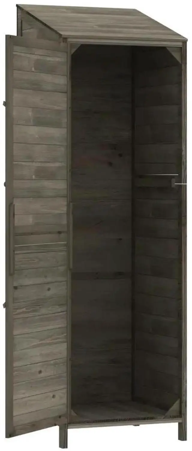 Alt view image 12 of 12 - vidaXL Garden Shed Anthracite 21.7"x20.5"x68.7" Solid Wood Fir