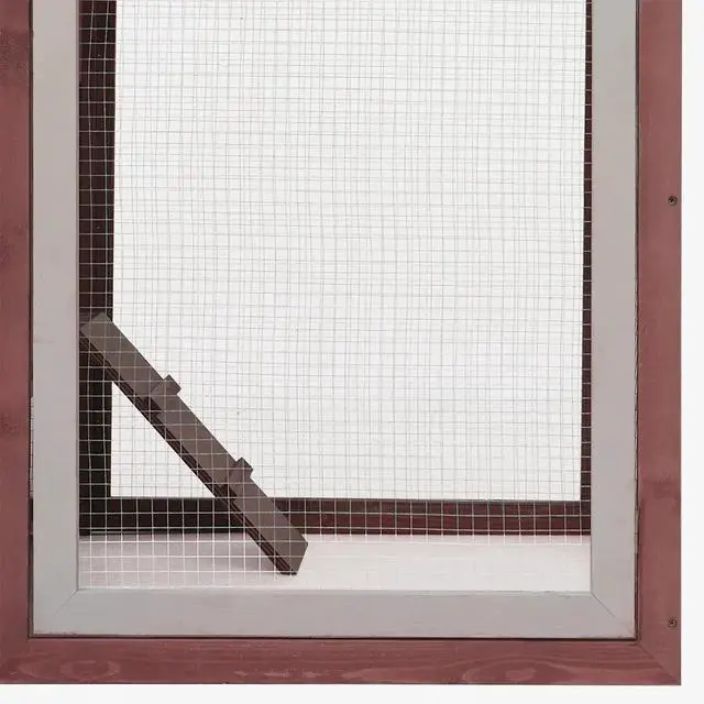 Alt view image 12 of 12 - vidaXL Chicken Cage Mocha 66.9"x31.9"x43.3" Solid Pine & Fir Wood