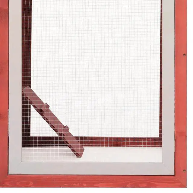 Alt view image 12 of 12 - vidaXL Chicken Cage Red 66.9"x31.9"x43.3" Solid Pine & Fir Wood