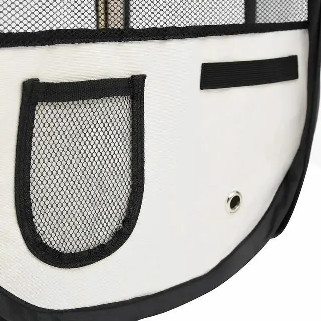 Alt view image 7 of 7 - vidaXL Foldable Dog Playpen with Carrying Bag Black 43.3"x43.3"x22.8