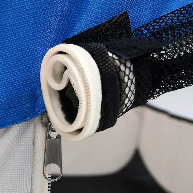 Alt view image 5 of 7 - vidaXL Foldable Dog Playpen with Carrying Bag Blue 43.3"x43.3"x22.8