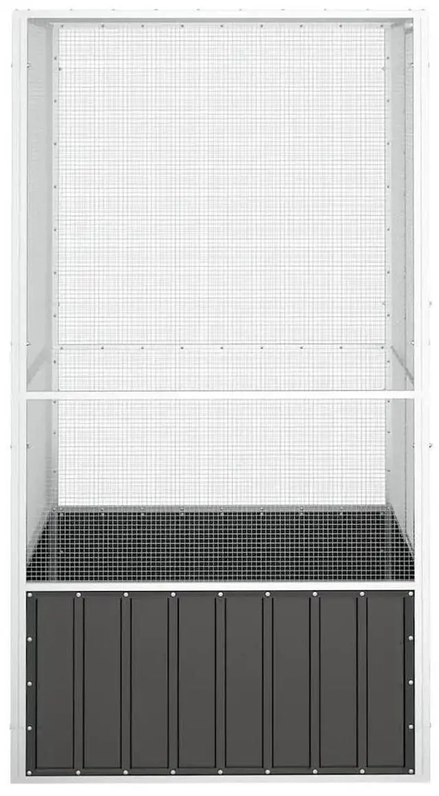 Alt view image 8 of 10 - vidaXL Bird Cage Anthracite 43.7"x42.1"x83.3" Galvanized Steel