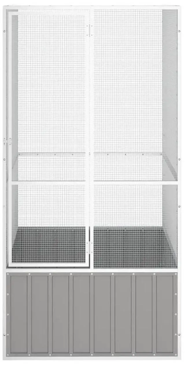 Alt view image 7 of 10 - vidaXL Bird Cage Gray 43.7"x42.1"x83.3" Galvanized Steel
