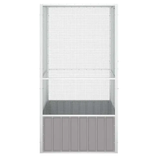 Alt view image 8 of 10 - vidaXL Bird Cage Gray 43.7"x42.1"x83.3" Galvanized Steel