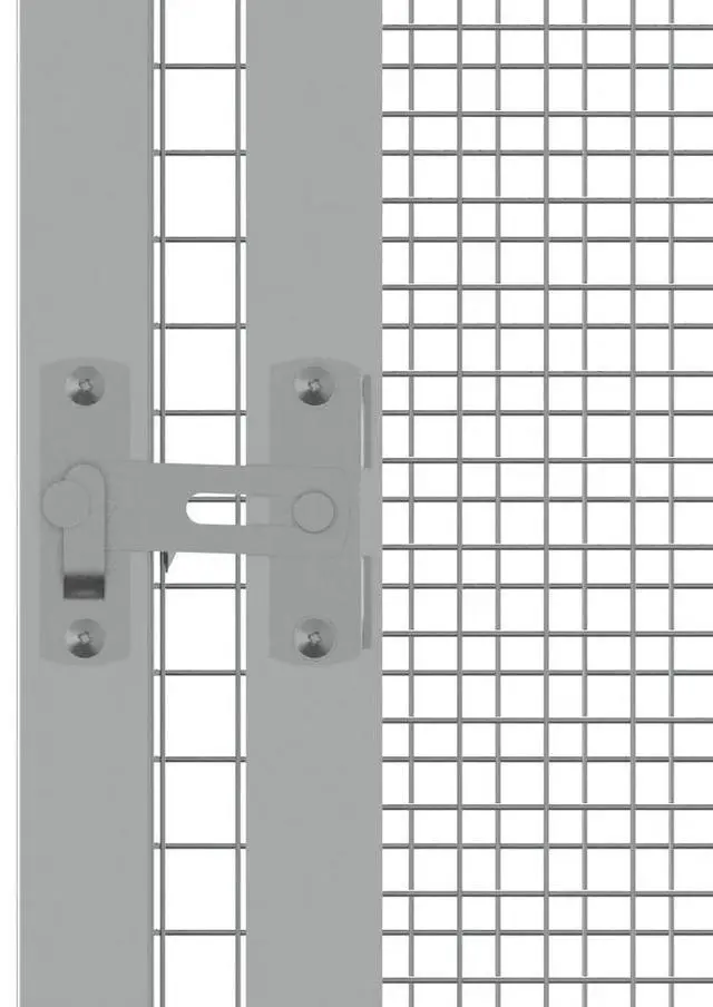 Alt view image 9 of 10 - vidaXL Bird Cage Gray 43.7"x42.1"x83.3" Galvanized Steel