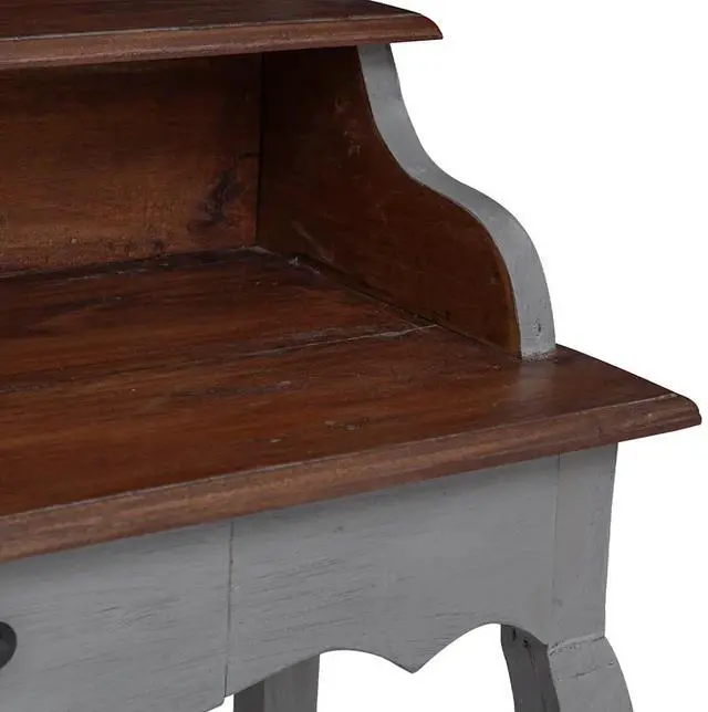 Alt view image 14 of 14 - vidaXL Writing Desk Office Computer Desk Study Working Table Solid Mahogany Wood