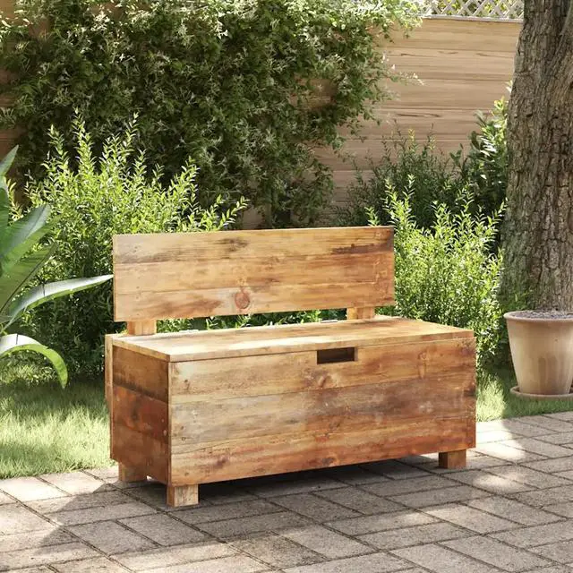 Alt view image 10 of 11 - vidaXL Bench Wooden Bench Entryway Bench with Storage Solid Reclaimed Wood