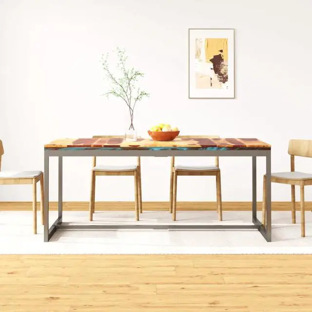 Alt view image 8 of 11 - vidaXL Dining Table Solid Sheesham Wood and Steel 70.9"