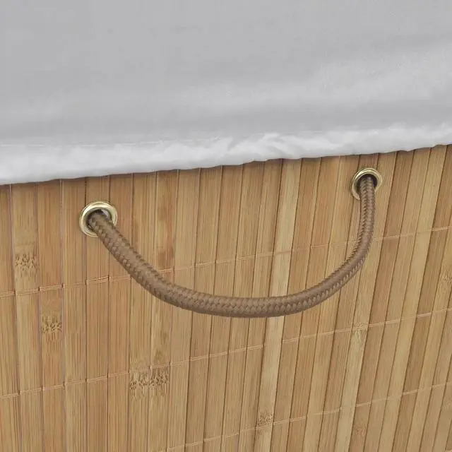 Alt view image 8 of 11 - vidaXL Bamboo Laundry Bin Rectangular Natural