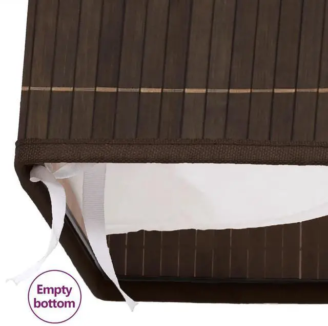 Alt view image 11 of 11 - vidaXL Bamboo Laundry Bin Rectangular Dark Brown