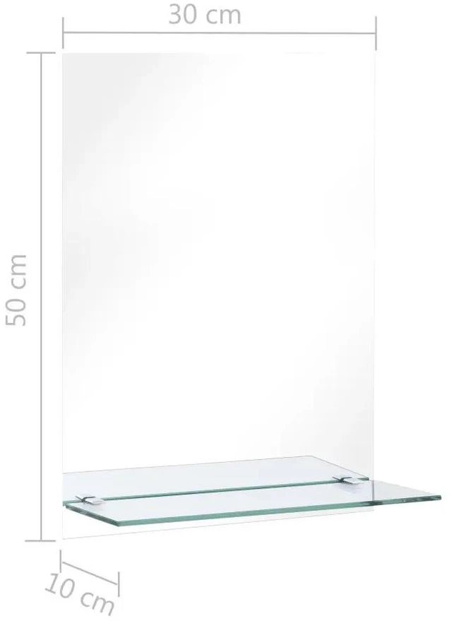 Alt view image 6 of 6 - vidaXL Wall Mirror Transparent Tempered Glass 11.8 x 19.7 in Wall Mirror