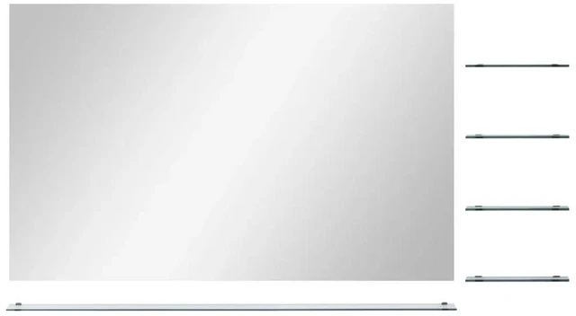 Alt view image 3 of 6 - vidaXL Wall Mirror with 5 Shelves Silver 39.4"x23.6