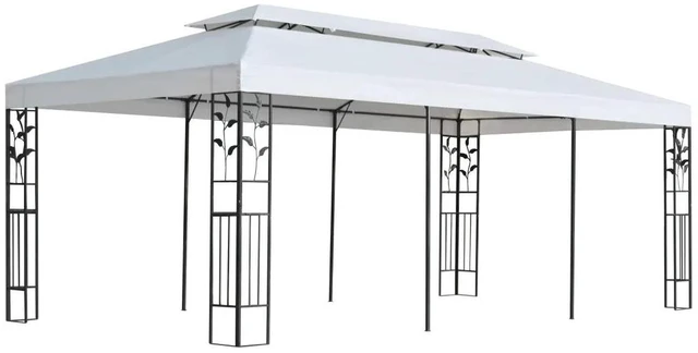 Alt view image 5 of 10 - vidaXL Gazebo 9.8'x19.7' White