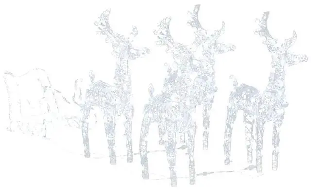 Alt view image 10 of 15 - vidaXL Reindeers & Sleigh Christmas Decoration 110.2"x11"x21.7" Acrylic