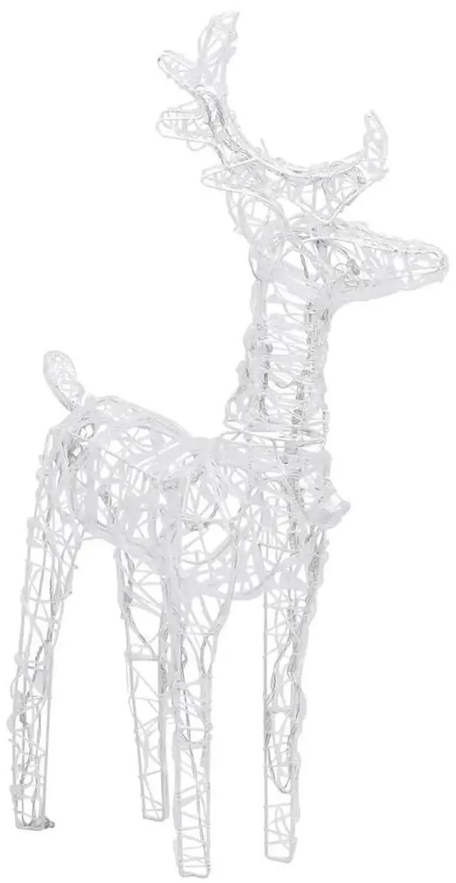 Alt view image 12 of 15 - vidaXL Reindeers & Sleigh Christmas Decoration 110.2"x11"x21.7" Acrylic