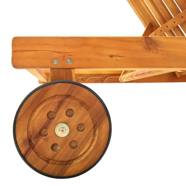 Alt view image 13 of 13 - vidaXL Patio Sun Lounger with Cushion Solid Acacia Wood