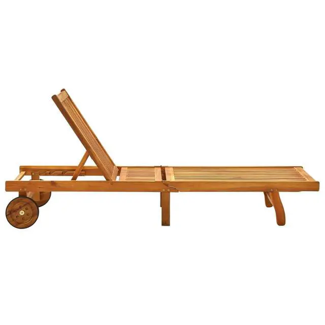 Alt view image 11 of 13 - vidaXL Patio Sun Lounger with Cushion Solid Acacia Wood
