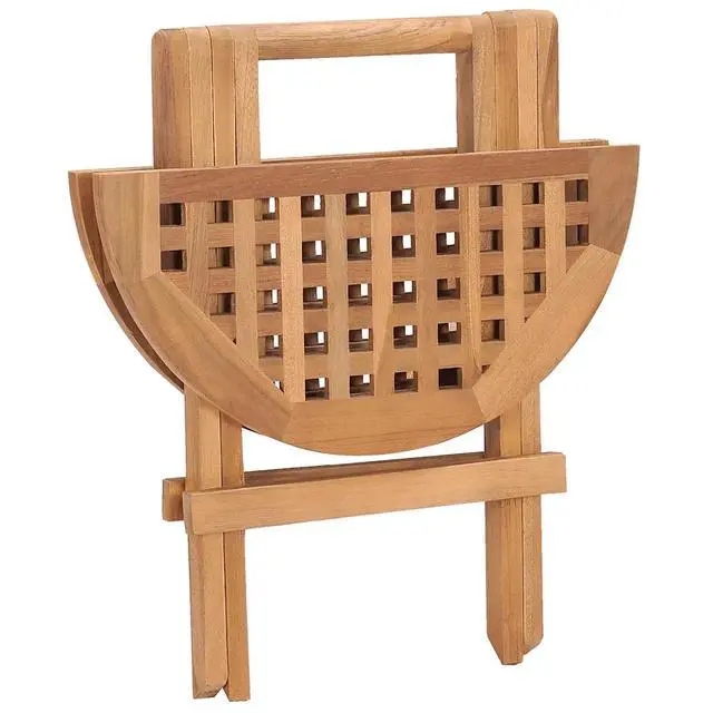 Alt view image 5 of 7 - vidaXL 3 Piece Folding Patio Dining Set with Cushion Solid Teak Wood