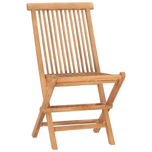 Alt view image 4 of 7 - vidaXL 3 Piece Folding Patio Dining Set with Cushion Solid Teak Wood