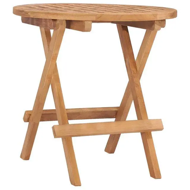 Alt view image 6 of 7 - vidaXL 3 Piece Folding Patio Dining Set with Cushion Solid Teak Wood