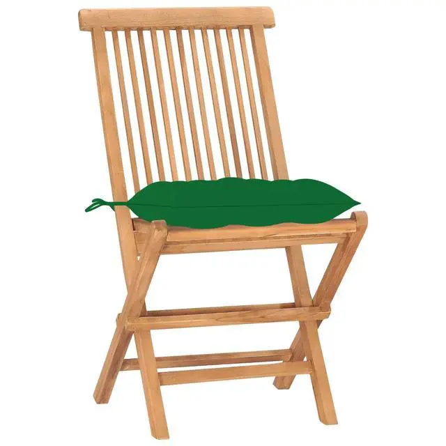 Alt view image 2 of 7 - vidaXL 3 Piece Folding Patio Dining Set with Cushion Solid Teak Wood