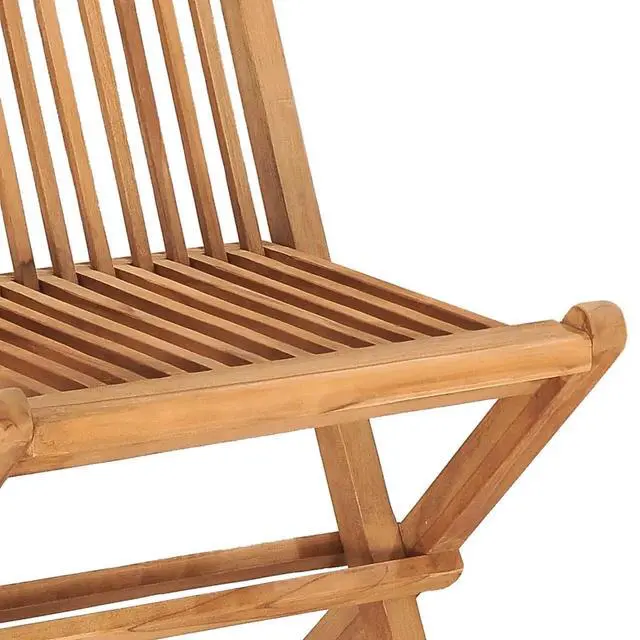 Alt view image 6 of 7 - vidaXL 3 Piece Folding Patio Dining Set with Cushion Solid Teak Wood