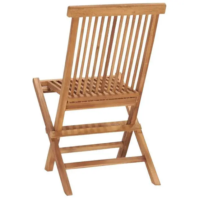 Alt view image 5 of 7 - vidaXL 3 Piece Folding Patio Dining Set with Cushion Solid Teak Wood