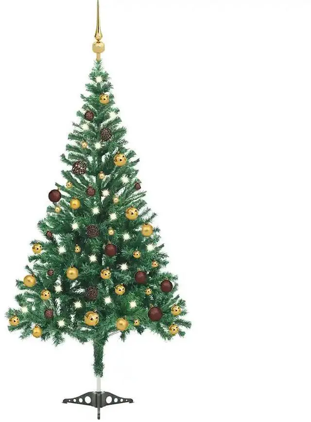 Alt view image 7 of 13 - vidaXL Artificial Christmas Tree with LEDs&Ball Set 70.9" 564 Branches