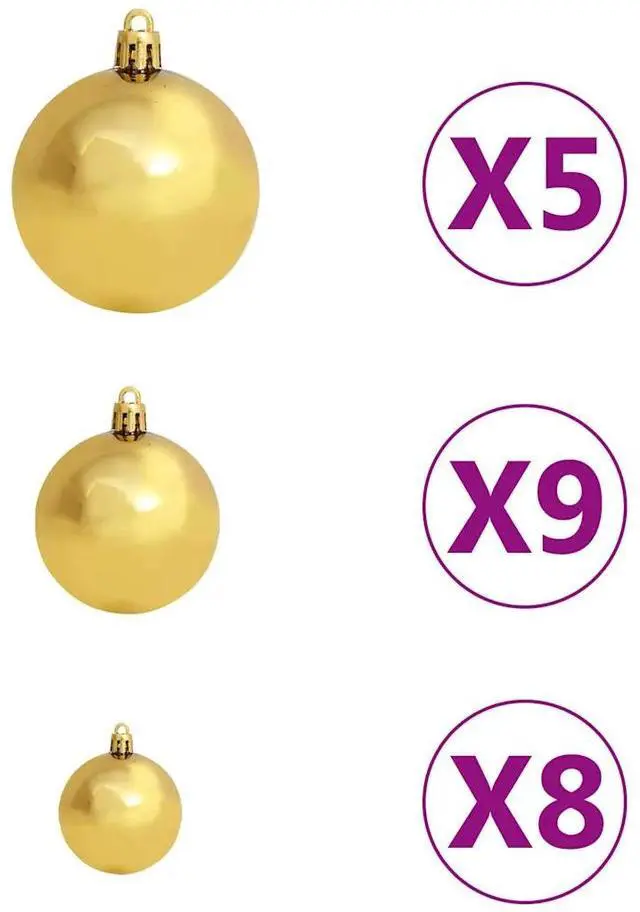 Alt view image 12 of 13 - vidaXL Artificial Christmas Tree with LEDs&Ball Set White 47.2"