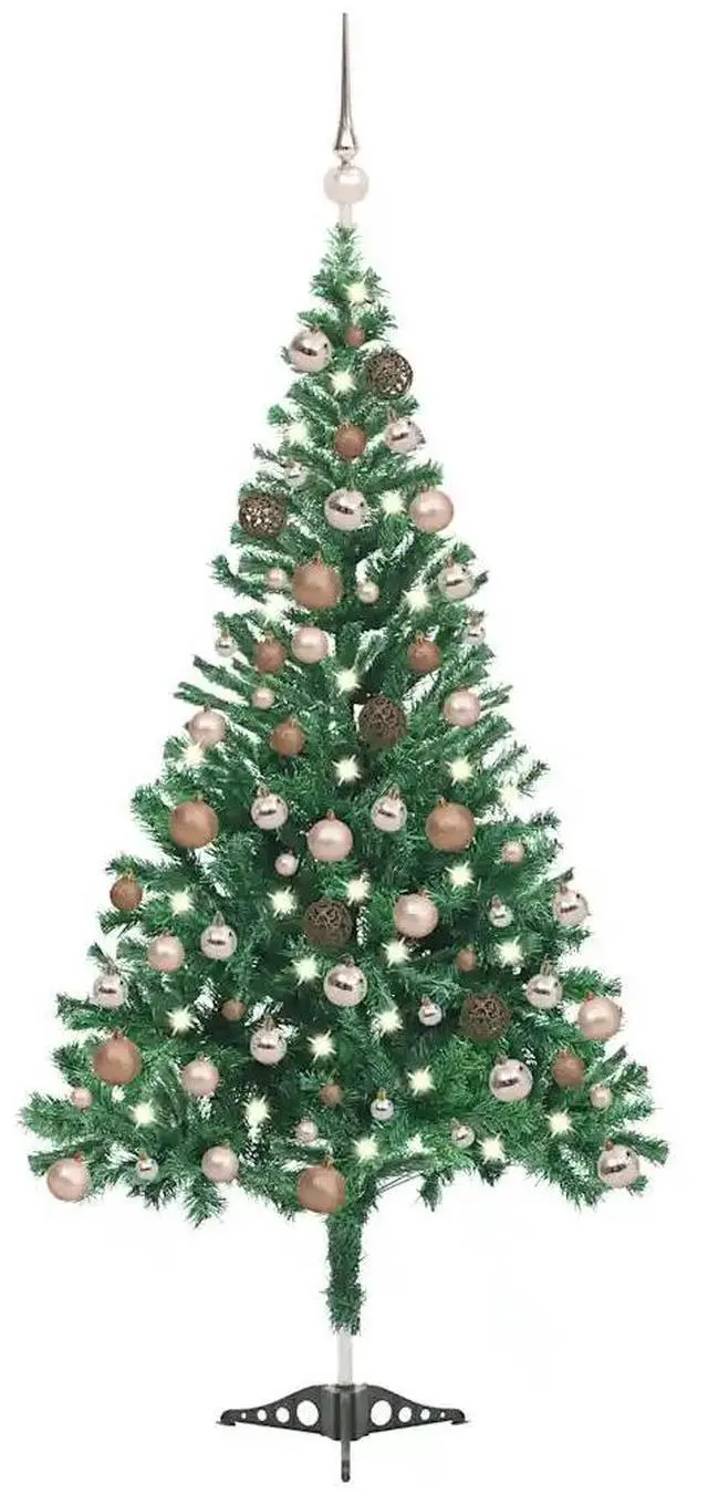 Alt view image 7 of 13 - vidaXL Artificial Christmas Tree with LEDs&Ball Set 70.9" 564 Branches