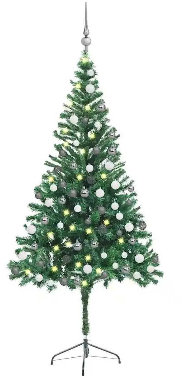 Alt view image 7 of 13 - vidaXL Artificial Christmas Tree with LEDs&Ball Set 70.9" 564 Branches