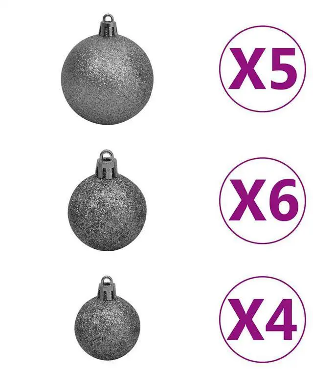 Alt view image 13 of 13 - vidaXL Artificial Christmas Tree with LEDs&Ball Set 70.9" 564 Branches