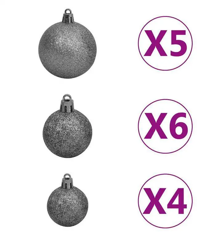 Alt view image 13 of 13 - vidaXL Artificial Christmas Tree with LEDs&Ball Set White 47.2"