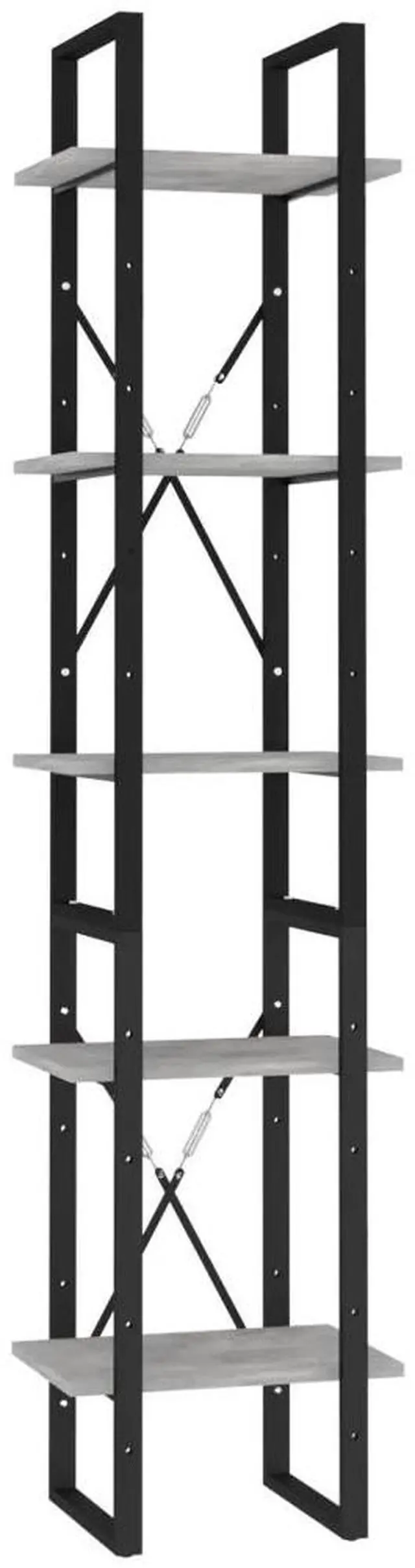 Alt view image 8 of 13 - vidaXL 5-Tier Book Cabinet Concrete Gray 15.7" x 11.8" x 69.9" Chipboard