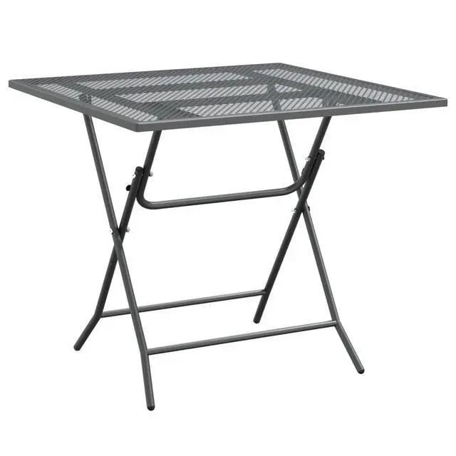 Alt view image 8 of 11 - vidaXL 3 Piece Patio Dining Set Expanded Metal Mesh Anthracite