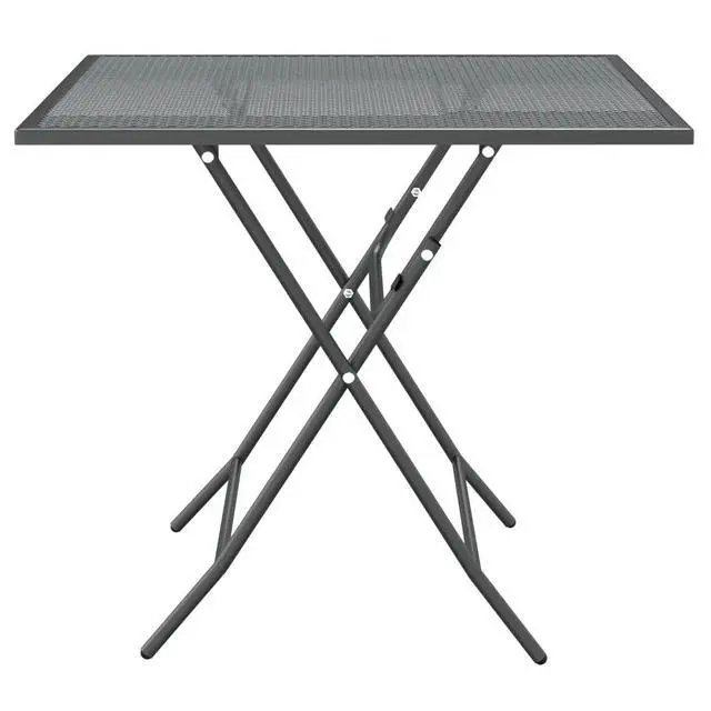 Alt view image 9 of 11 - vidaXL 3 Piece Patio Dining Set Expanded Metal Mesh Anthracite