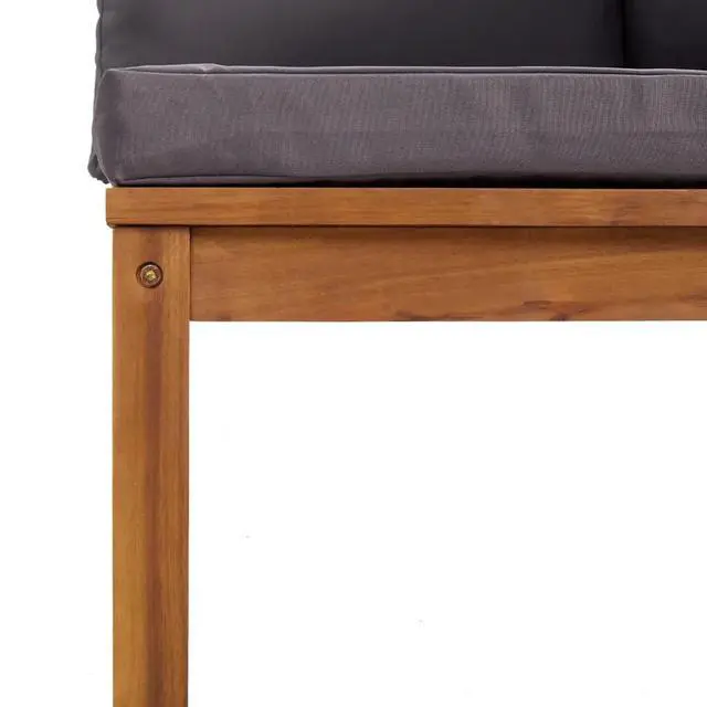 Alt view image 4 of 5 - vidaXL 2-Seater Patio Sofa with Cushion Solid Acacia Wood