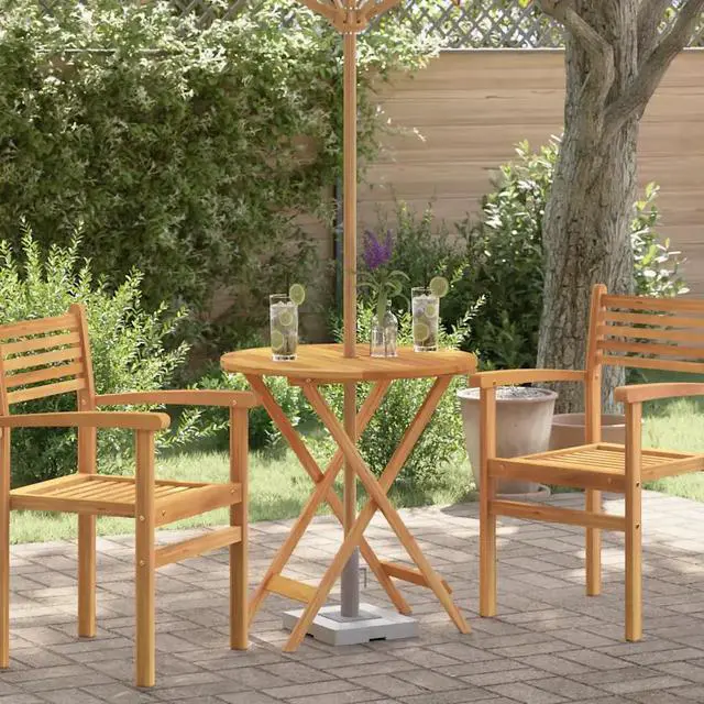 Alt view image 8 of 13 - vidaXL Outdoor Dining Table Folding Garden Patio Table Solid Eucalyptus Wood