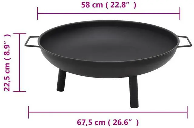 Alt view image 15 of 15 - vidaXL Fire Pit Fireplace for Camping Picnic Firebowl Outdoor Patio Steel