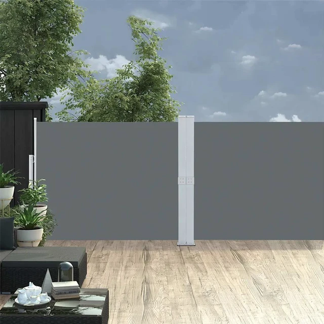 Alt view image 8 of 15 - vidaXL Retractable Side Awning Folding Privacy Screen 55.1"x472.4" Anthracite