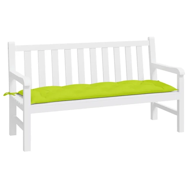 Alt view image 10 of 12 - vidaXL Garden Bench Cushion Bright Green 59.1"x19.7"x2.8" Fabric