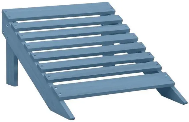Alt view image 19 of 19 - vidaXL Patio Adirondack Chair with Ottoman Solid Fir Wood Blue
