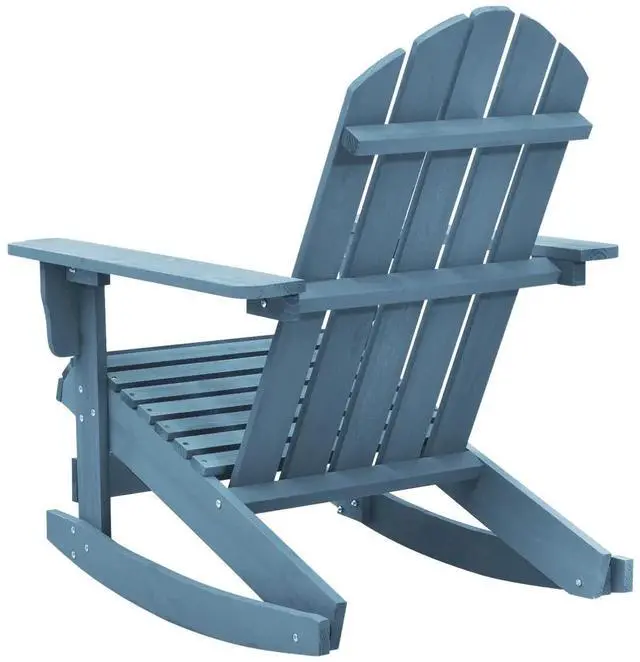 Alt view image 10 of 10 - vidaXL Patio Adirondack Rocking Chair Solid Fir Wood Blue