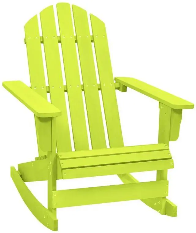 Alt view image 7 of 11 - vidaXL Patio Adirondack Rocking Chair Solid Fir Wood Green