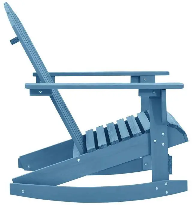 Alt view image 9 of 10 - vidaXL Patio Adirondack Rocking Chair Solid Fir Wood Blue