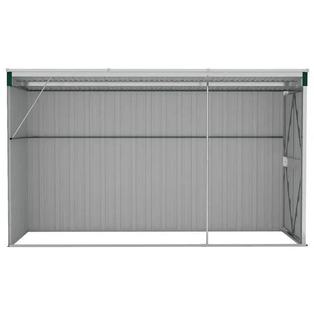 Alt view image 8 of 10 - vidaXL Wall-mounted Garden Shed Green 46.5"x113.4"x70.1" Galvanized Steel
