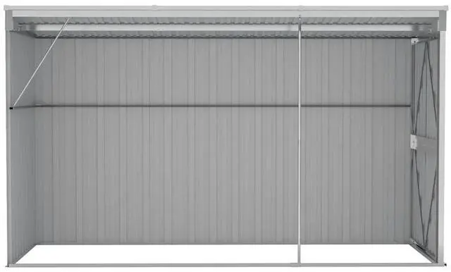 Alt view image 9 of 11 - vidaXL Wall-mounted Garden Shed Gray 46.5"x113.4"x70.1" Galvanized Steel